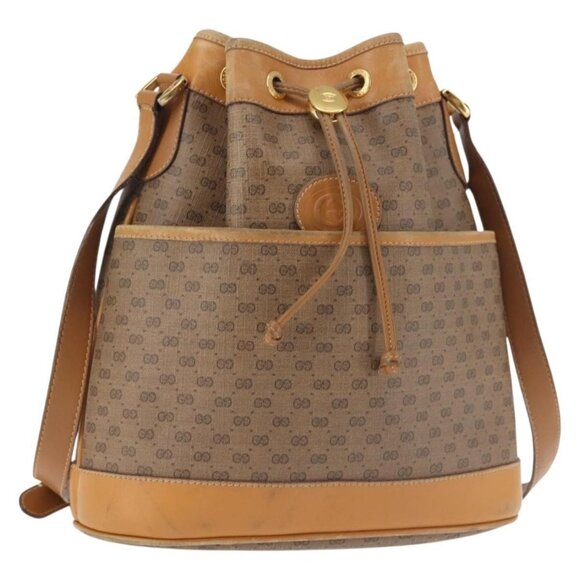 GUCCI Handbags - Authentic GUCCI Micro GG Supreme Shoulder Bag PVC Beige Gold 001 165 0937